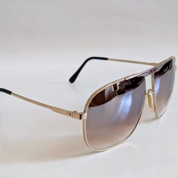 NWT Vintage 90's Large Square Metal Sport Sunglasses (S. Gold) - Picture 2 of 5